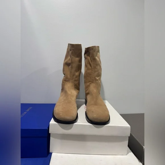 $895 LEMAIRE Beige Soft Workwear men Boots size 45